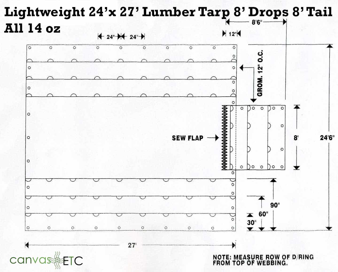 24x27 14 oz vinyl lumber tarp CanvasETC