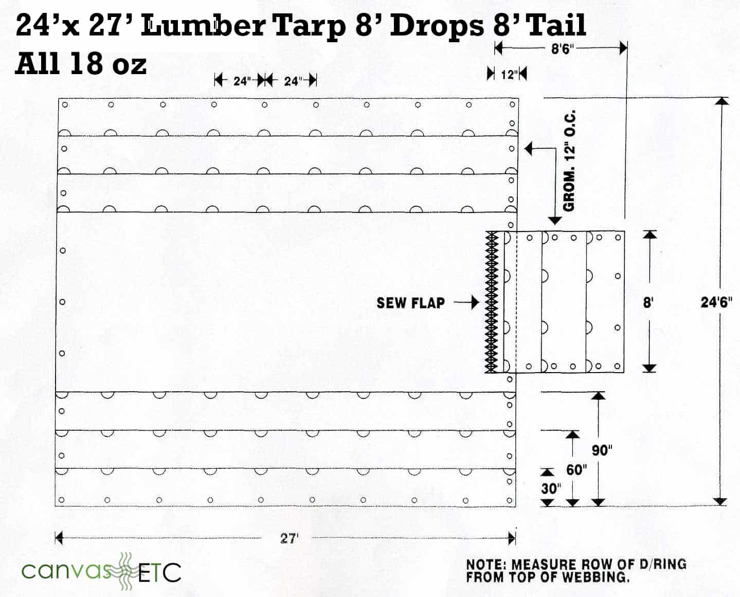 24x27 18 oz vinyl lumber tarp CanvasETC