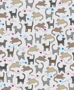 Cats fabric printing