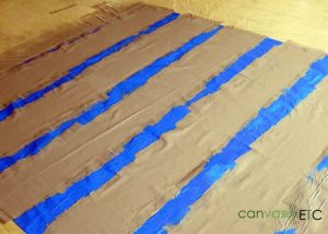 Floorcloth prepared for Striping