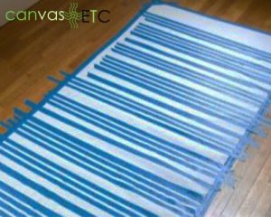 Prepping the Floorcloth for DIY Striping