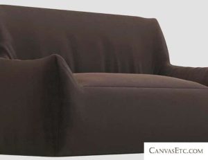 Brown canvas sofa