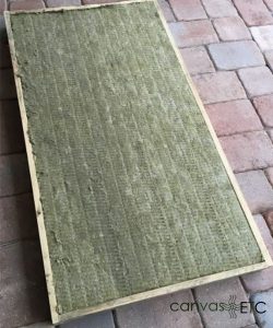 Sound panel before stretching acoustic fabric