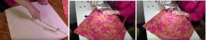 Cording is sewn, and now roll out your circle shape
