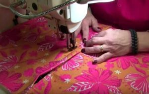 Topstitching the zipper flap
