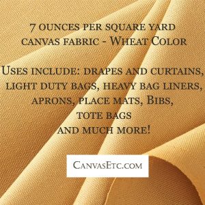 7 ounce per square yard canvas fabric in wheat color