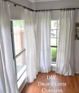 Drop cloth curtains