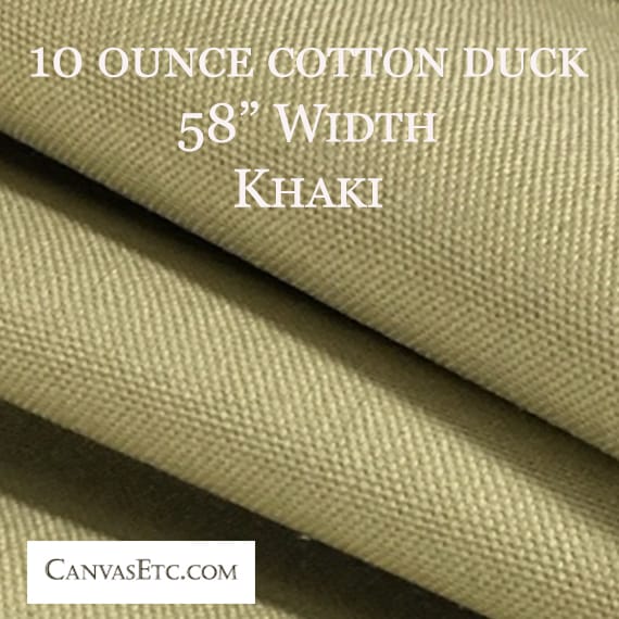 Khaki color 10 ounce cotton duck