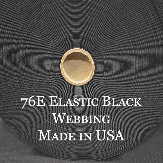 Made in USA Elastic Black Webbing 76E