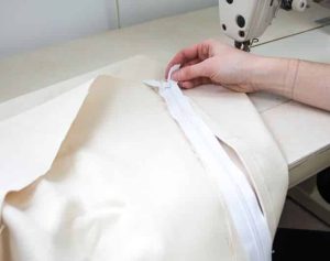 Placing the zipper on your round storage ottoman