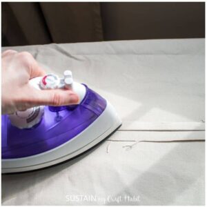 Pressing the seam allowance on your DOY round storage ottoman