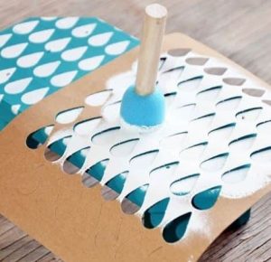 DIY stenciling a painters bag