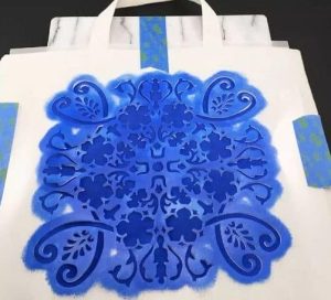 Stenciled painters bag