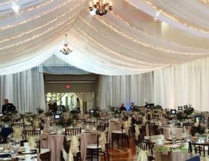 Ceiling fabric draping