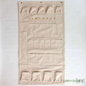 Canvas wall organizer with pockets