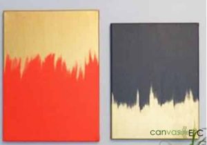 Large canvas painted with Sun Gold paint