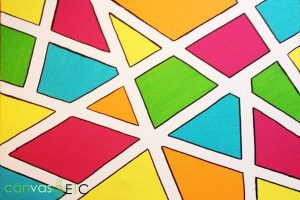 Linear art with framers tape on canvas
