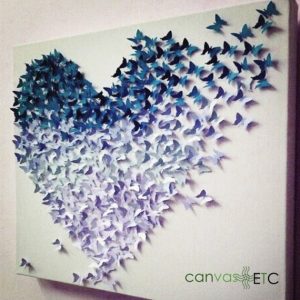 Paper punch glued to wall canvas
