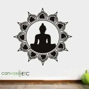 Stenciled art on wall canvas