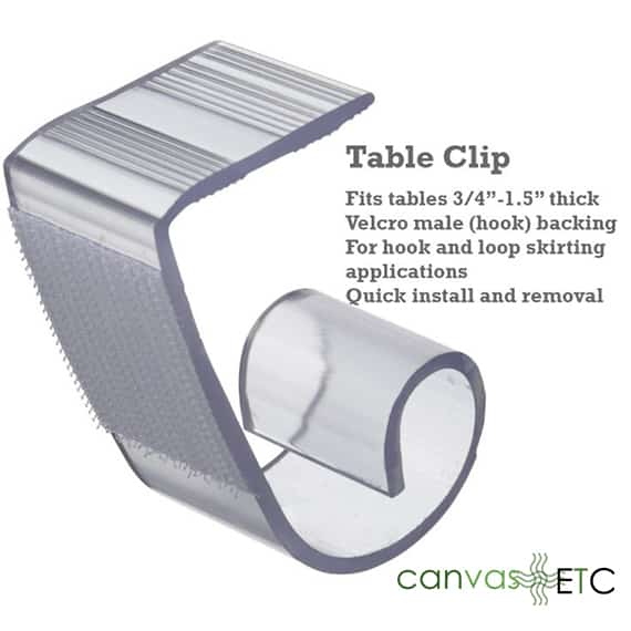 Table clip 3 quarters to one and half inches