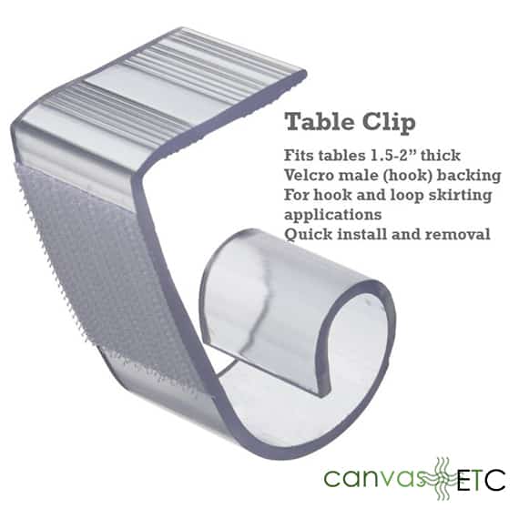Table clips 1 - 2 inches