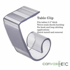 Table skirt clips 2 to 3 inches