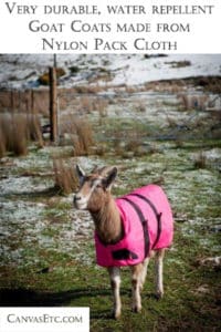 Goat coats made from Nylon Pack cloth