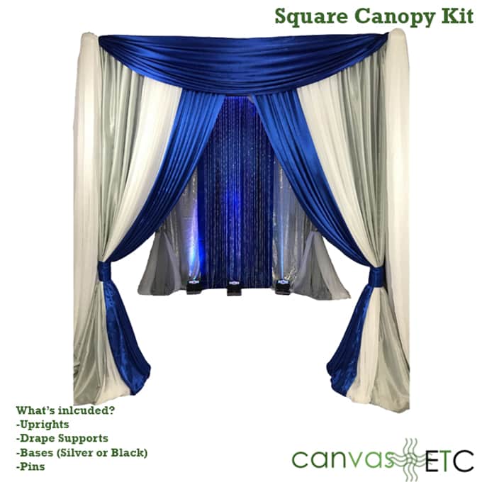square canopy pipe and drape kit