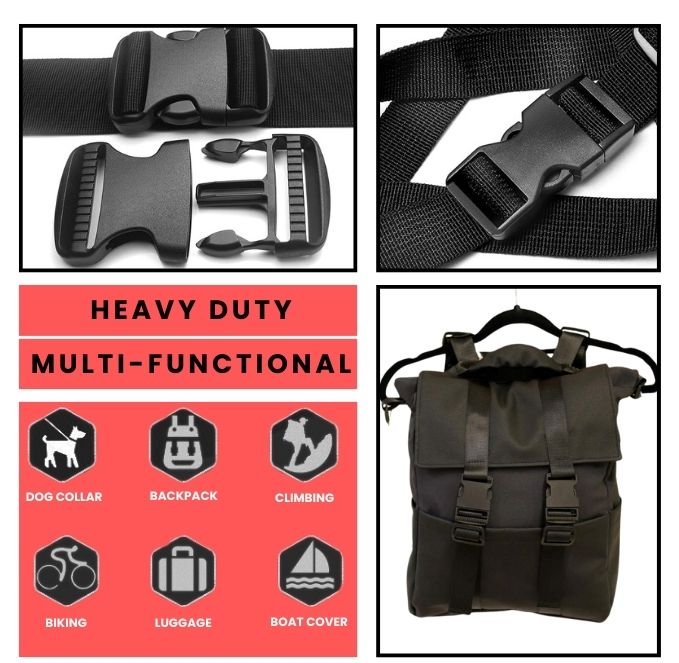 Black Plastic Side Release buckles