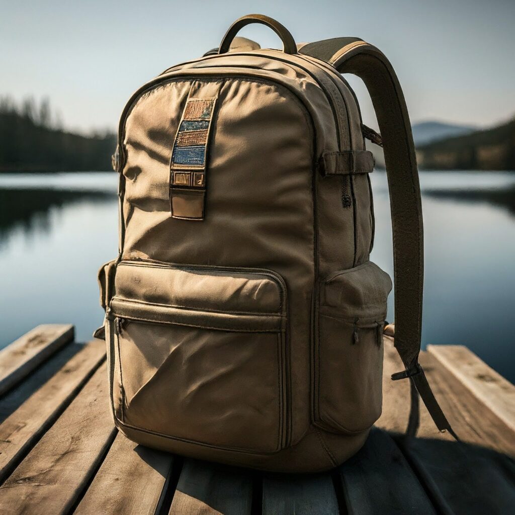 an image of a backpack made of cotton duck fabric