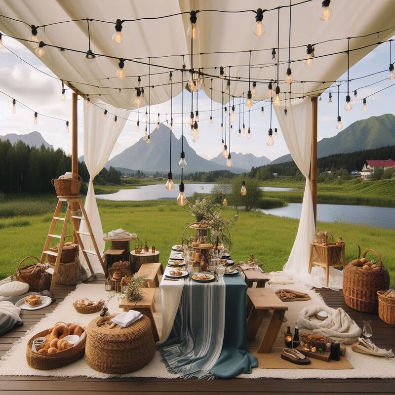 DIY pipe and drape setup for outdoor events