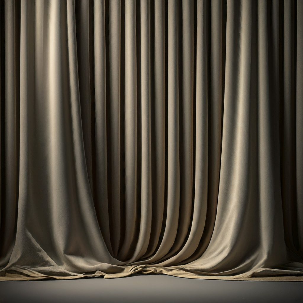 A completed pipe and drape backdrop with drapes hanging neatly