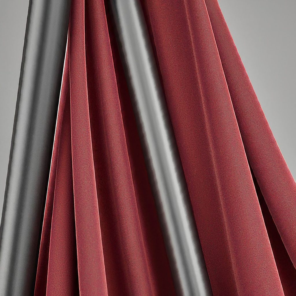 Close-up of pipe and drape hardware being assembled