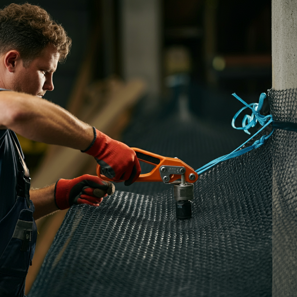 Properly tensioning high tenacity polyester mesh for a secure fit