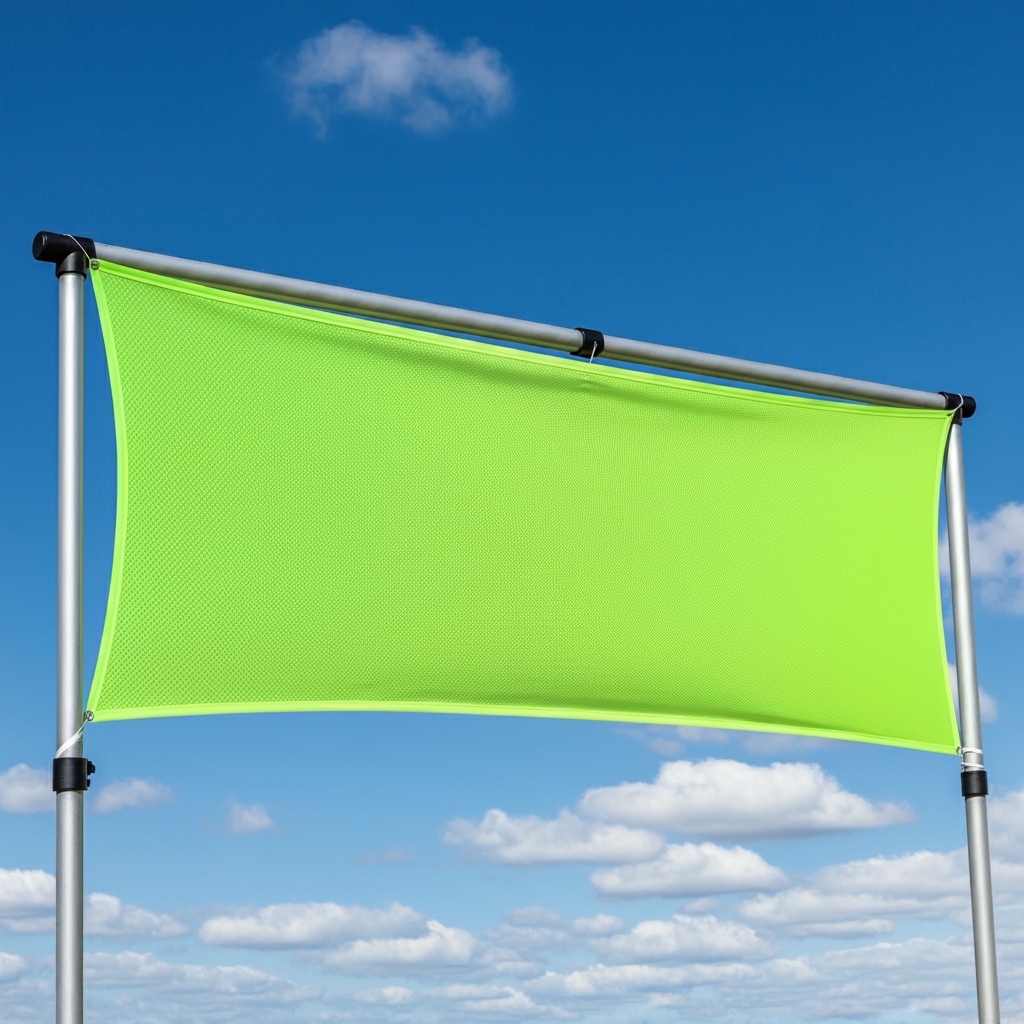 Weather-resistant banner made from high tenacity polyester mesh with UV protection