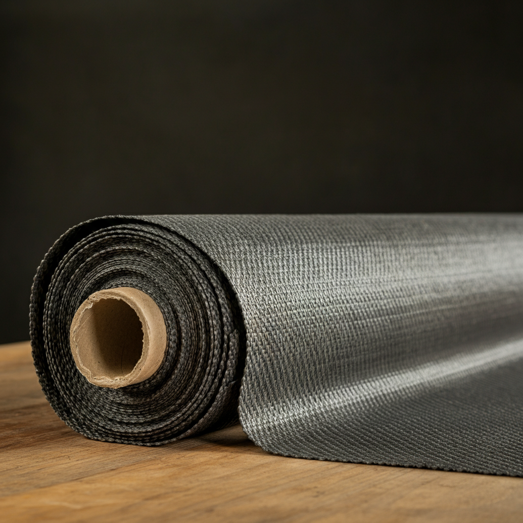 Roll of woven polypropylene fabric for industrial bags