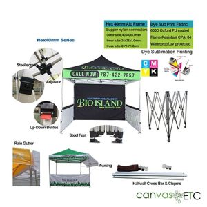 10X10 Tent | Custom Printed | 40 mm Hex Tube
