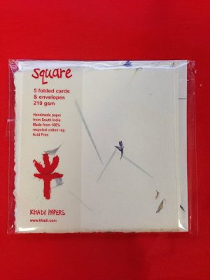 Square Pressed Flower Paper Cards & Envelope (5 Pcs Ea) Pack Kp5cf 6" x 6"