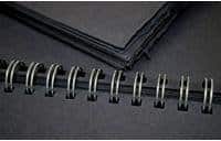 Black Sketchbook - Khadi Paper (Wirebound) WB5 6" x 8" 440 gsm