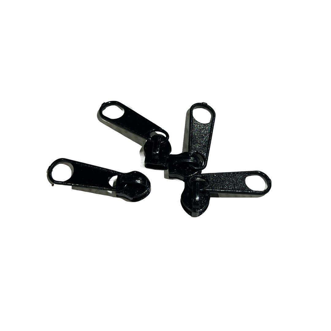 #5 black zipper pull tabs – smooth gliding and durable pull replacements for bags, jackets, and luggage