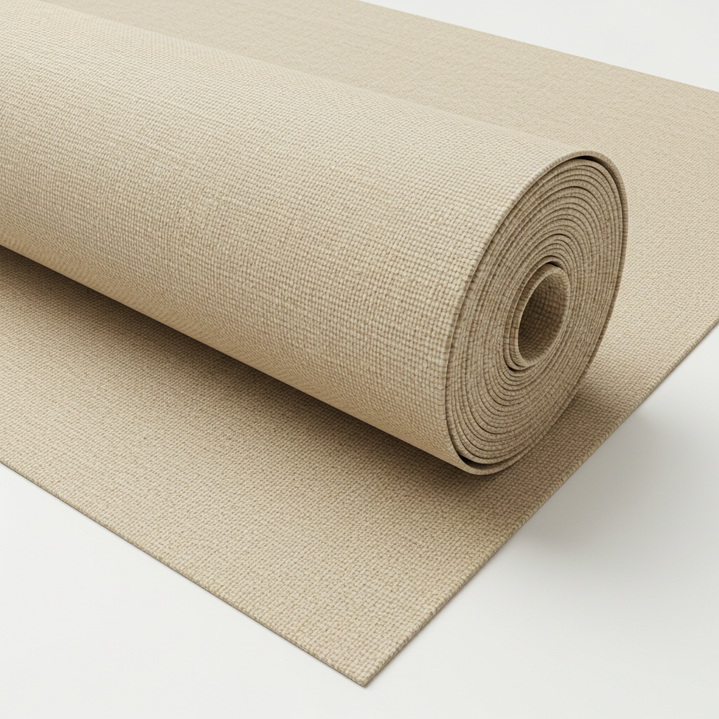 Roll of linen canvas, demonstrating the natural fibers and smoother texture. Suitable for fine art painting and archival purposes.