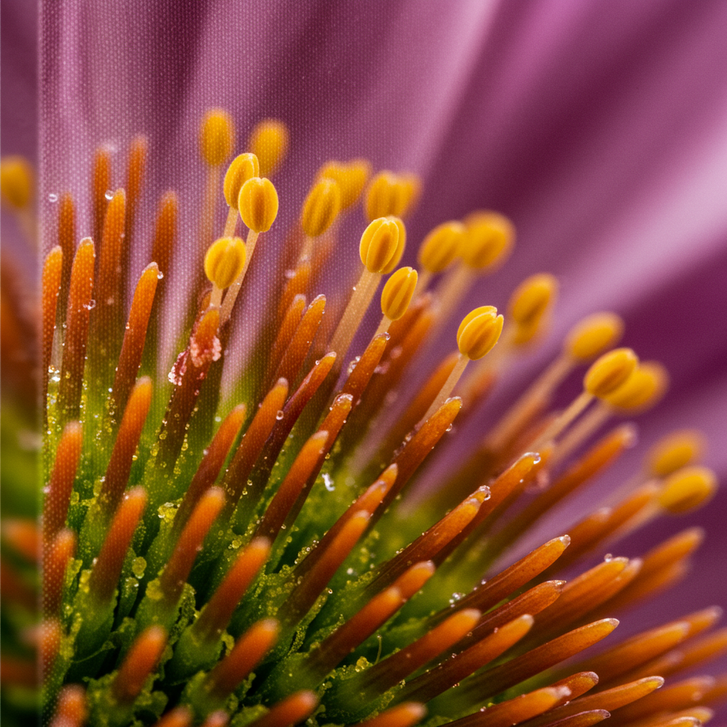 Extreme close-up of a high-resolution photographic digital print on inkjet canvas, showcasing sharp image detail and vibrant color fidelity.