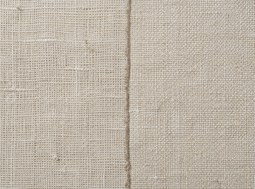 Close-up comparison of loose and tight linen weaves showing why GSM does not fully describe fabric texture or opacity